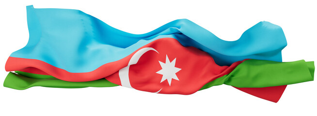 Flowing Azerbaijani Flag with Crescent and Star Illuminating the Darkness