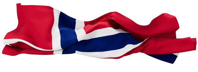 Vibrant Draped Flag of Norway Displayed on a Black Background