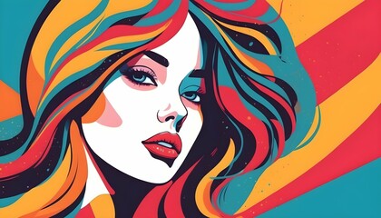 Pop art style illustrations featuring bold colors upscaled_4
