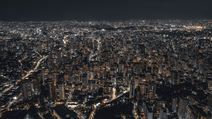 Sao Paulo city at night from above