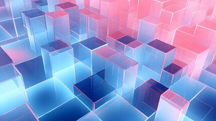 3d rendering of blue and pink abstract geometric background. Scene for advertising, technology, showcase, banner, game, sport, cosmetic, business, metaverse. Sci-Fi Illustration. Product display