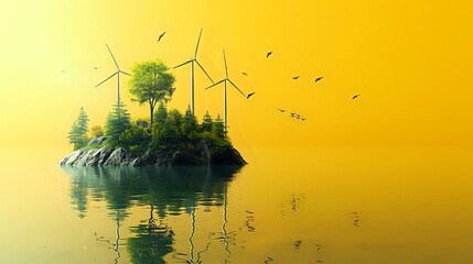 Eco-Friendly Living: Minimalist Eco Poster with Clean Energy Solutions