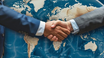 GlobeTrotting Partners Global Handshake of Success - obrazy, fototapety, plakaty