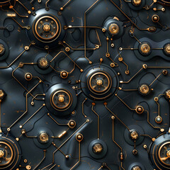 Seamless Tile Steampunk Pattern