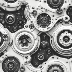 Seamless Tile Steampunk Gears Pattern