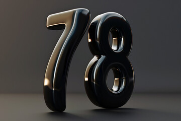 Number 78 in 3d style  - obrazy, fototapety, plakaty