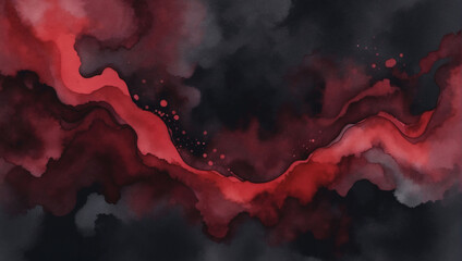 Abstract Black and Maroon Watercolor Gradient Background