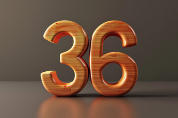 Number 36 in 3d style  - obrazy, fototapety, plakaty