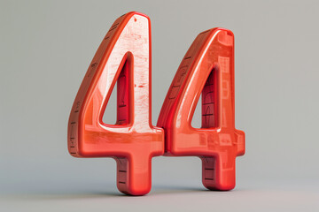 Number 44 in 3d style  - obrazy, fototapety, plakaty