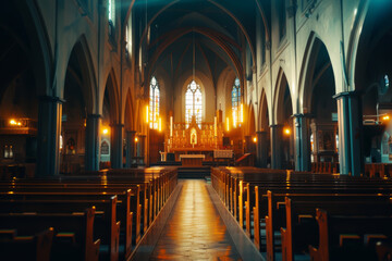 The church is very large and has many pews