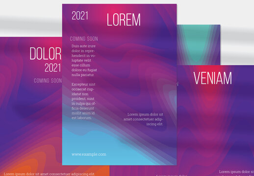 Flyer Layout with Futuristic Wavy Gradient Blend Shapes