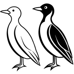 Two bird heard shape vector silhouette 