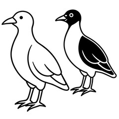 Two bird heard shape vector silhouette 