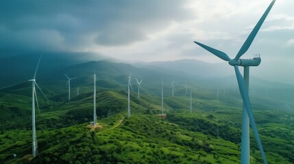 Environmental Conservation Photography with Wind Turbines.
