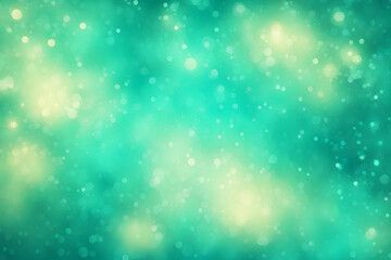 Obraz premium Turquoise bokeh , a normal simple grainy noise grungy empty space or spray texture , a rough abstract retro vibe shine bright light and glow background template color gradient