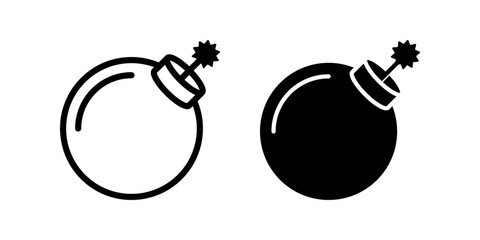 Naklejka premium Bomb icon set. flat illustration of vector icon