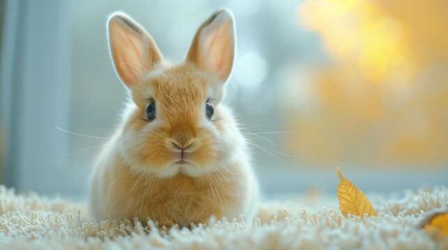 Camera-shy angora rabbit