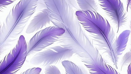 Beautiful Abstract Light Violet Feathers on White Background