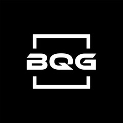 Initial letter BQG logo design. BQG logo design inside square.