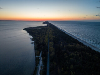 sunset over the baltic sea. Kuźnica, Hel peninsula