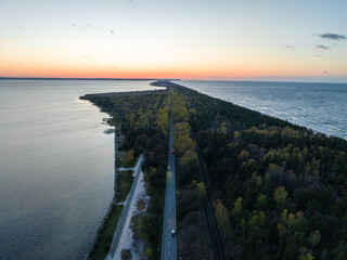sunset over the baltic sea, Kuźnica