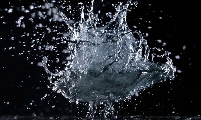 Super slow motion of water splash on black backgro  Super slow motion of water splashes on a turquoise