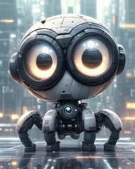Cute robot with big eyes