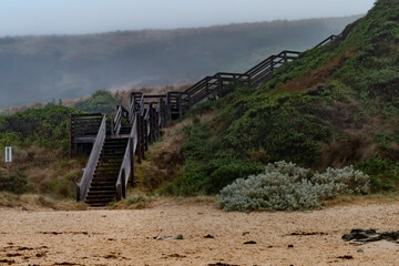 Beach Stairs on a foggy day