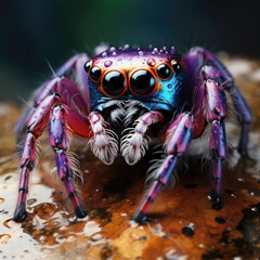 Watercolor Spider, clipart Illustration, Generative Ai