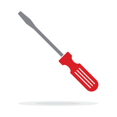 Screwdriver Icon isolated on white background. Tool Illustration As a Simple Vector Sign Trendy Symbol for Design and Websites, Presentation or Mobile App. Simple blue flat screwdriver icon symbol.