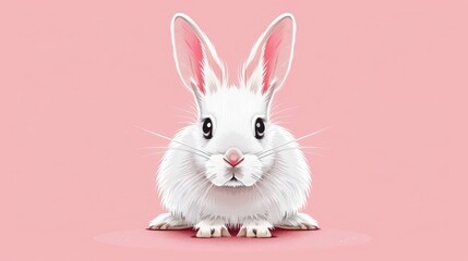 Premium Flat Rabbit Cartoon: Vector Icon Illustration for Animal Nature Concept