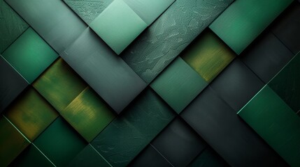 Green and black abstract patterns are light patterns with gradients on a black and dark diagonal background with soft tech diagonal texture. - obrazy, fototapety, plakaty