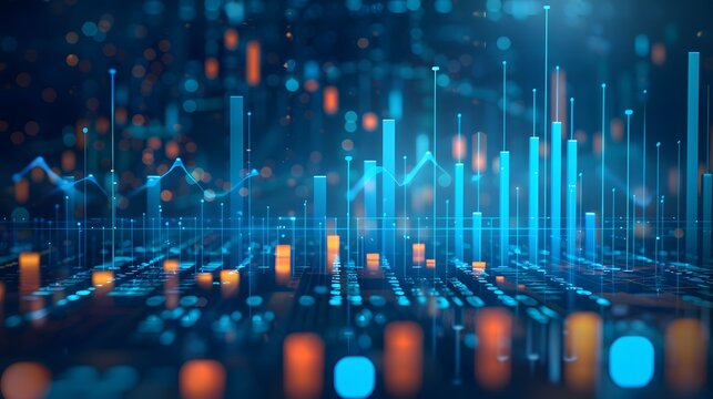 デジタル金融チャートのグラフ