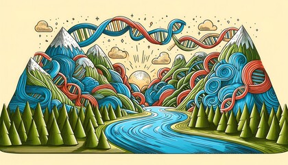 It visually portrays the deep connection between genetic diversity and the physical characteristics of various regions.