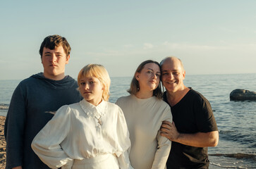 Family Portrait by the Sea at Sunset