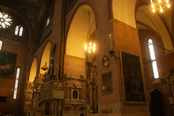 Interior of the church of St Antonio. Basilica of Saint Anthony in Padua, Veneto region in Italy....