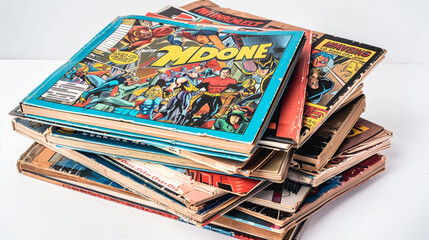 stack of comic books