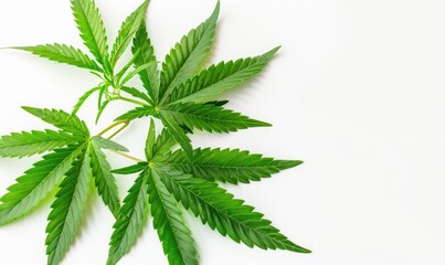 Green leaves of medicinal cannabis
