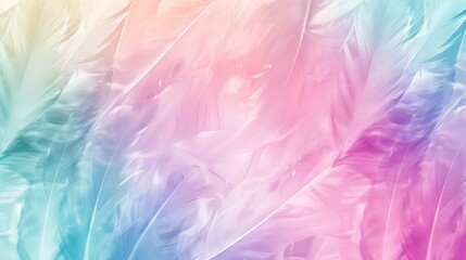 Fototapeta na wymiar This image showcases a soft, flowing texture of feathers in pastel colors radiating a sense of calmness and serenity A perfect blend of art and nature