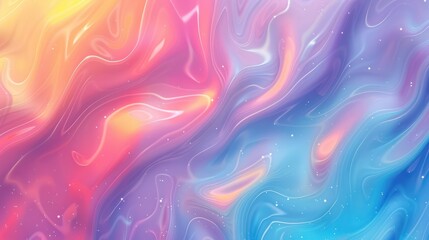 Fototapeta premium Vibrant and mesmerizing, this image features a fluid art style with flowing colors blending into one another, dotted with sparkles resembling stars