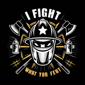 2024 firefighter vector typography illustration, i fight what you feat