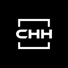 Initial letter CHH logo design. CHH logo design inside square.