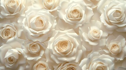 This image features an elegant texture of white roses in full bloom, capturing their sophistication and delicate nature in a repeating pattern