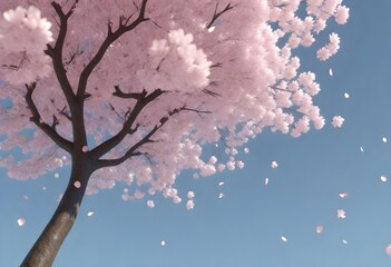 3D model a pattern of delicate cherry blossom peta (2)
