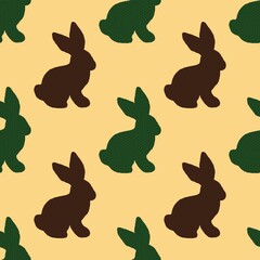 Cartoon Easter rabbit seamless bunnies pattern for wrapping paper and fabrics and linens and kids clothes
