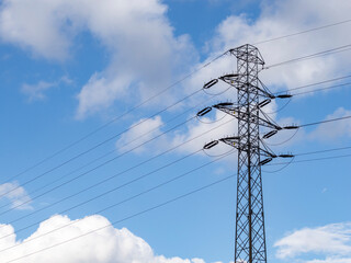 Fototapeta premium High voltage transmission pole.