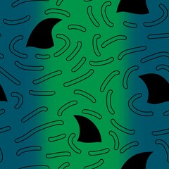 Summer print animals dolphin seamless shark fin pattern for fabrics and wrapping and kids clothes and beach textiles