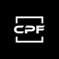 Initial letter CPF logo design. CPF logo design inside square.