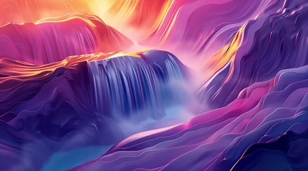 Foto op Canvas Flowing Energy: Dynamic Abstract Mountain River - Surreal Landscape for Inspirational Posters and Creative Graphic Design © Mbrhan