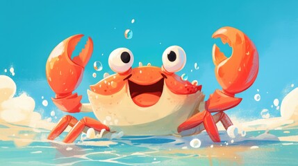 Adorable Cartoon Crab